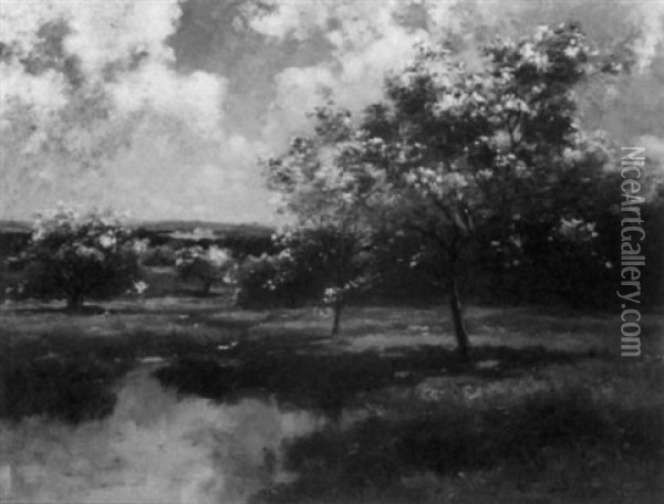 Orchard In Bloom Oil Painting - John Appleton Brown