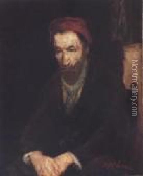 Jewish Man Oil Painting - Jozef Israels