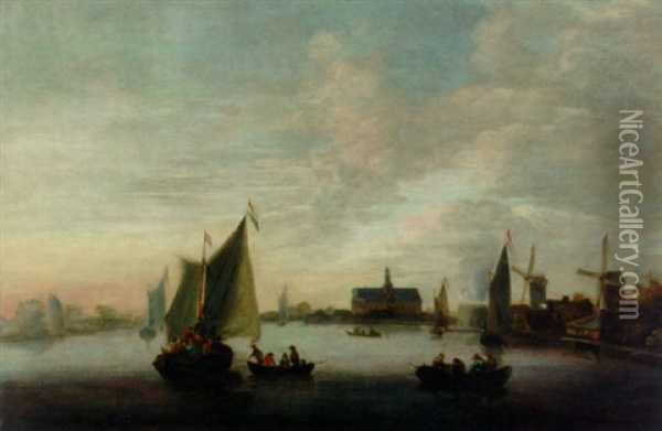 Shipping On The Haarlemermeer Oil Painting - Hendrick De Meijer