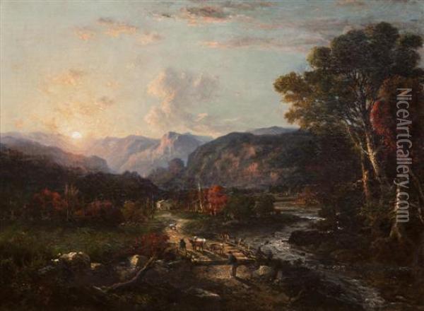 Sunrise, White Mountains, New Hampshire Oil Painting - George Loring Brown