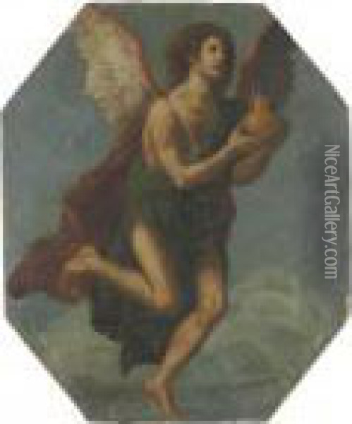 Angel Oil Painting - Jacopo Vignali