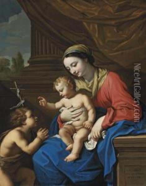 The Virgin And Child With The Infant Saint John The Baptist Oil Painting - Nicolas Mignard