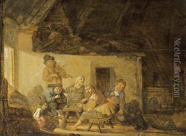 A Barn Interior 1637 Oil Painting - Pieter Symonsz. Potter