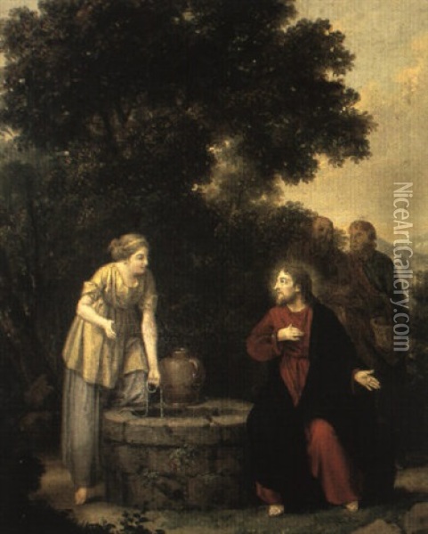 Kristus Och Den Samaritiska Kvinnan Oil Painting - Pehr Hillestroem