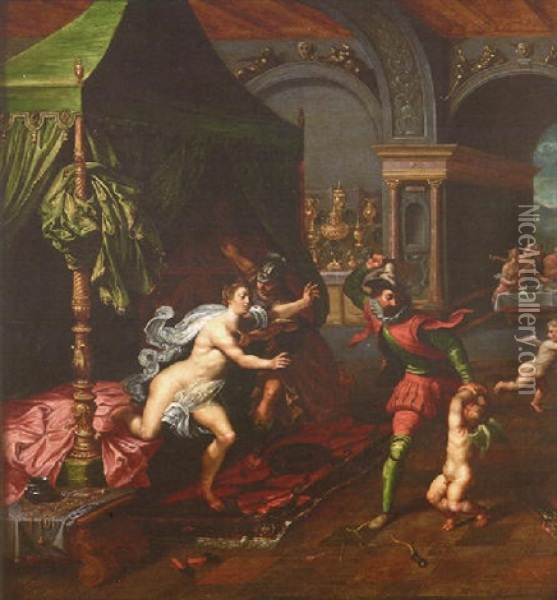 Henri Iv Decouvrant L'infidelite De Marguerite De Valois Oil Painting - Marten Pepyn