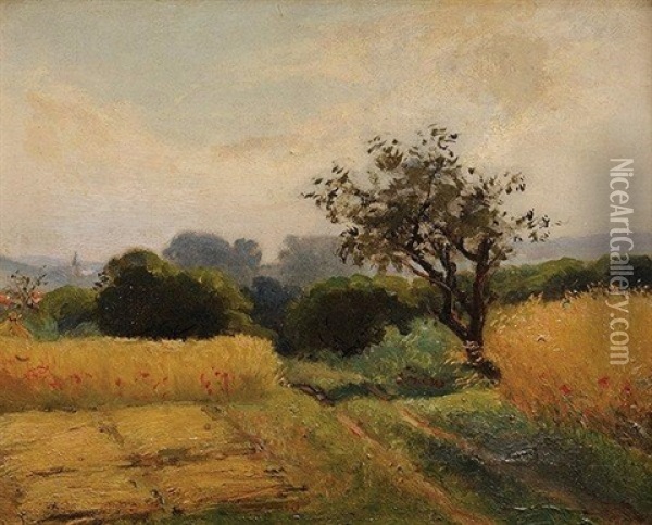 Chemin Dans Les Champs Oil Painting - Nicholas Auguste Laurens