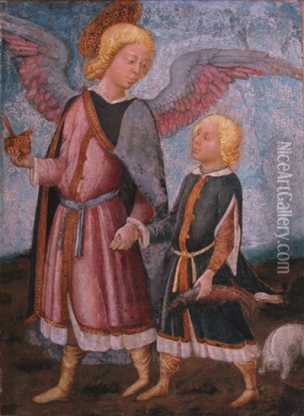 Tobias And The Angel Oil Painting - Neri di Bicci