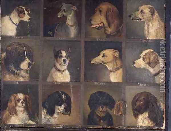 Twelve Favourite Dogs Oil Painting - Edwin Frederick Holt