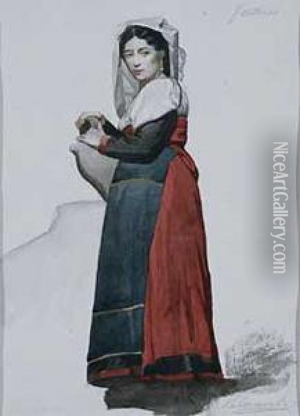 Mujer En La Fuente Oil Painting - Vicente Palmaroli Y Gonzalez