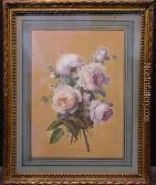 White Roses Oil Painting - Anne Vallayer-Coster