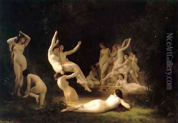 La nymphee Oil Painting - William-Adolphe Bouguereau