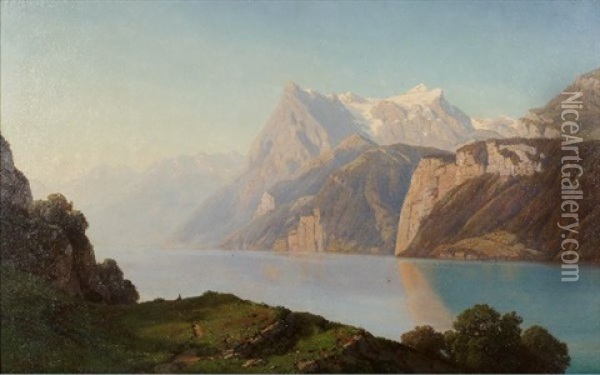 Paysage De Suisse Centrale Oil Painting - Jean Philippe George-Julliard
