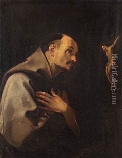 Praying Benedictine Monk Oil Painting - Andrea Sacchi