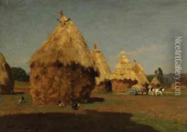 Haystacks Oil Painting - Arnulf De Bouche
