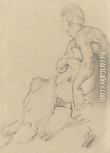 Paysage Vaste Avec Maison Oil Painting - Paul Cezanne