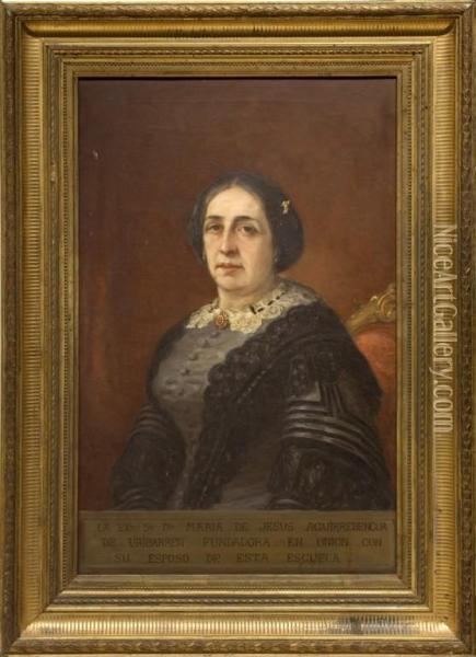 Retrato De Dona Maria Jesus Aguirrebengoa Oil Painting - Ricardo de Madrazo y Garreta