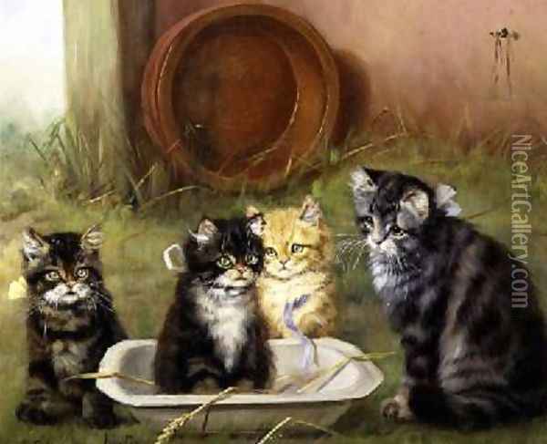 A Bowlful of Mischief Oil Painting - Adrienne Lester