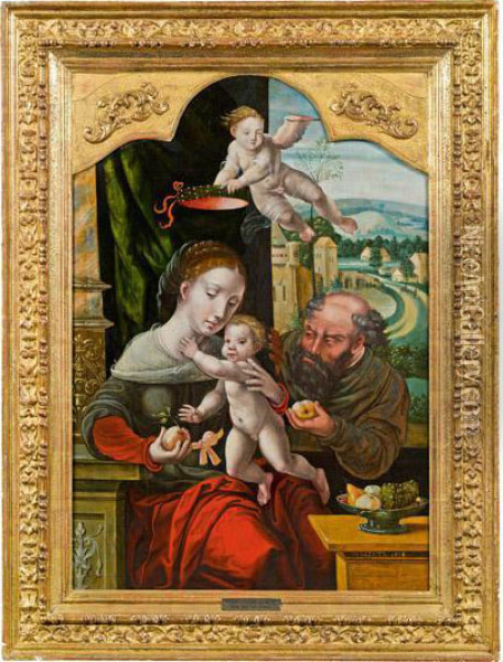 Die Heilige Familie Oil Painting - Pieter Coecke Van Aelst