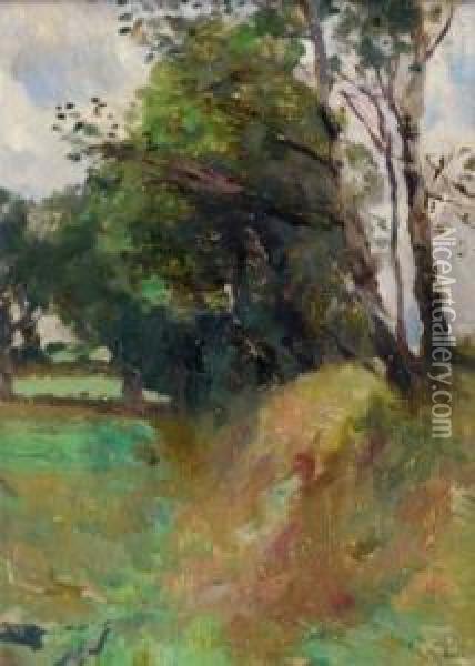 Landschaft Mit Birken Oil Painting - Thomas Ludwig Herbst