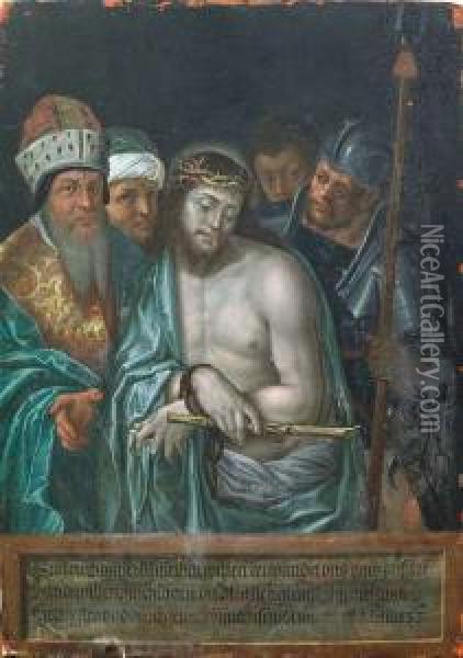 Christofano . Christ And Pontius Pilate Oil Painting - Cristofano Allori