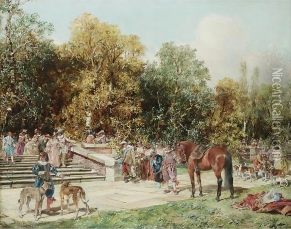 Fiesta Campestre (Fete Champetre) Oil Painting - Francisco Domingo Marques