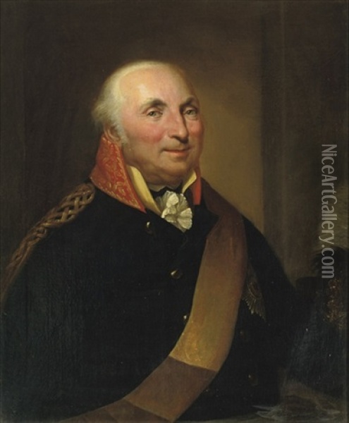 Portrait Of A Gentleman (baron Geusau?) Oil Painting - Friedrich Georg Weitsch