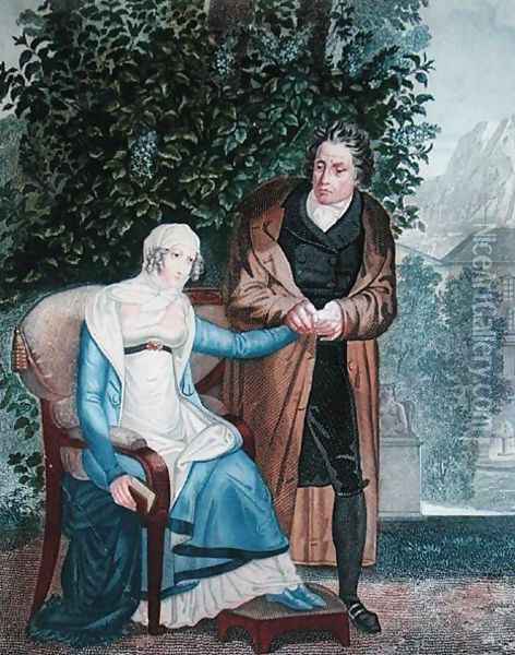 The embarrassed doctor or Doctor with a pregnant young girl, early 19th century Oil Painting - Sebastien Coeure