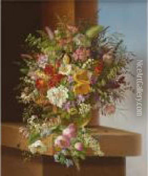 Vase Of Flowers Oil Painting - Adelheid Dietrich