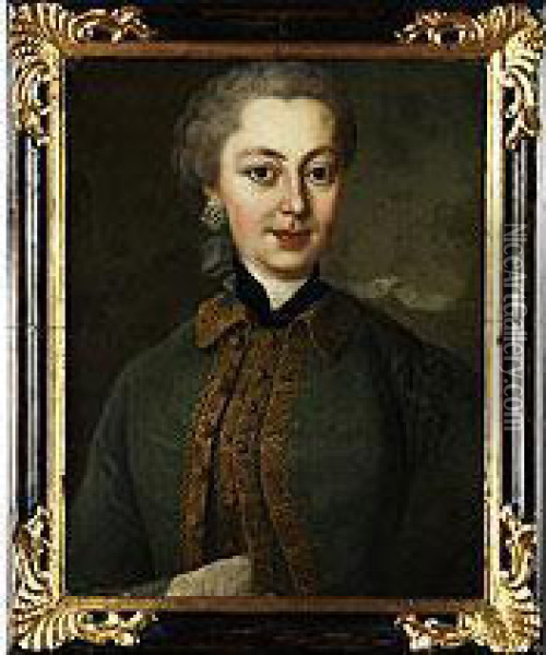 Brustbildnis Der Jugendlichen Maria Theresia Im Jagdkostum Oil Painting - Johann Michael Millitz