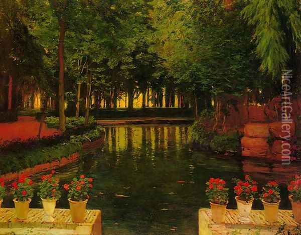 Jardines de Aranjuez 4 Oil Painting - Santiago Rusinol i Prats