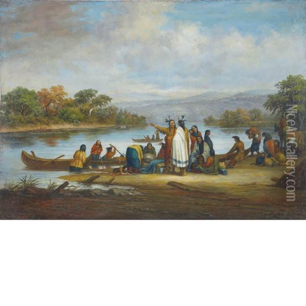 Sioux Indians Oil Painting - Seth Eastman