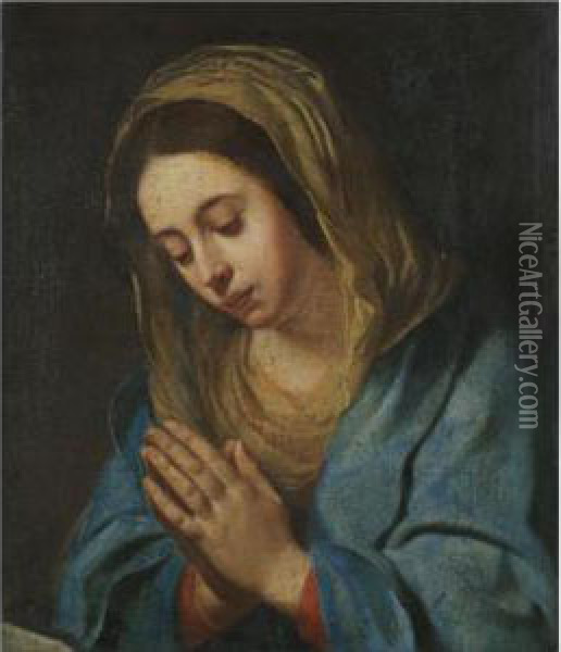 The Madonna At Prayer Oil Painting - Jacob Cornelisz Van Oostsanen
