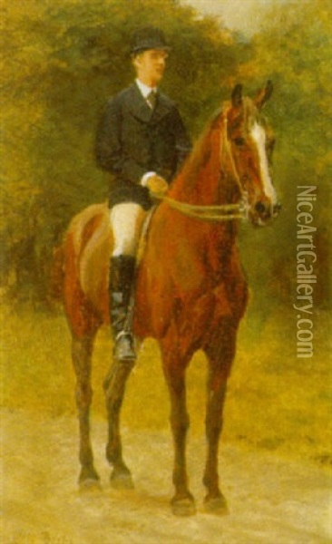 Prins Waldemar Til Hest Oil Painting - Otto Bache