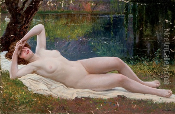 Desnudo Femenino Oil Painting - Juan Jose Garate Y Clavero
