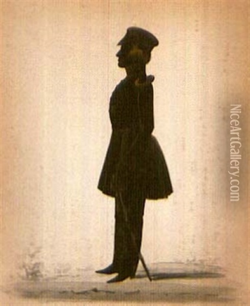 Silhouette Portrait Of A Solider Oil Painting - William Henry Brown