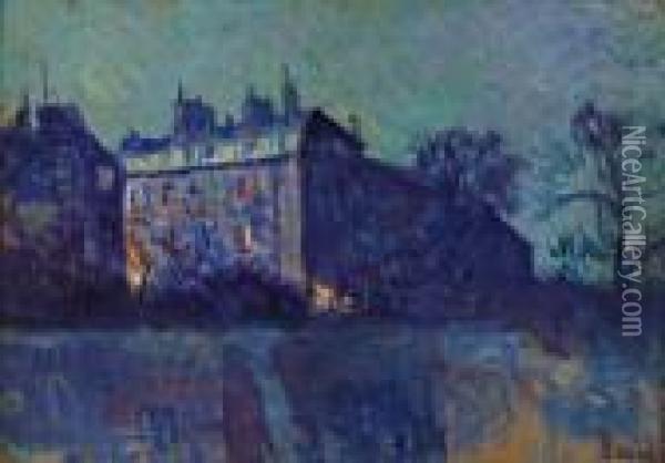 Montmartre La Nuit, Rue Des Saules Oil Painting - Maximilien Luce