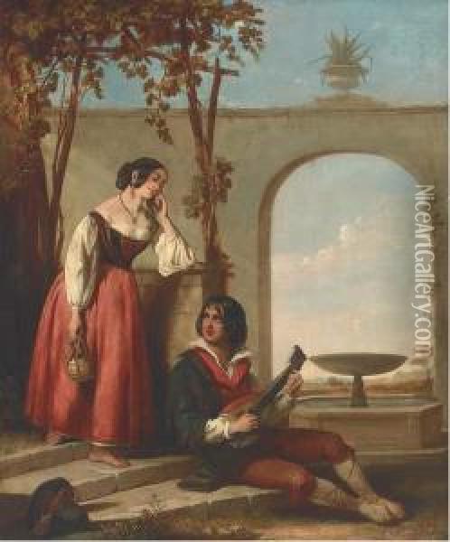 The Serenade Oil Painting - John Bagnold Burgess
