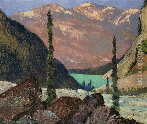 Lake Louise Oil Painting - Francis Hans Johnston