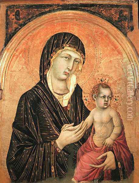 Madonna and Child (no. 583) c. 1308-1310 Oil Painting - Louis de Silvestre