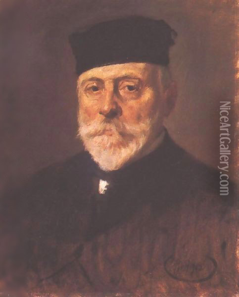 Portrait of odon Lechner 1909 Oil Painting - Bela Onodi