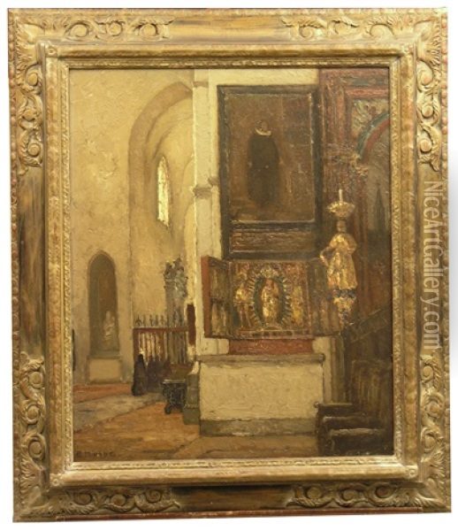 Seitenaltar In Der Marienkirche Zu Lubeck Oil Painting - Ernst Kolbe