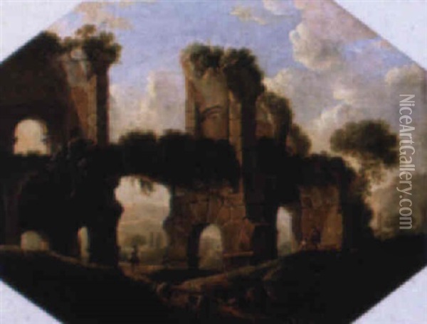 Vue De La Ruine D'un Aqueduc Romain Oil Painting - Viviano Codazzi