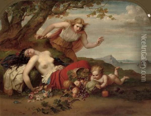 Venus, Ceres And Bacchus Oil Painting - George G. Bullock