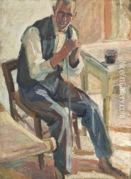 Sardaigne, Homme Assis Oil Painting - Maurice Albert Loutreuil