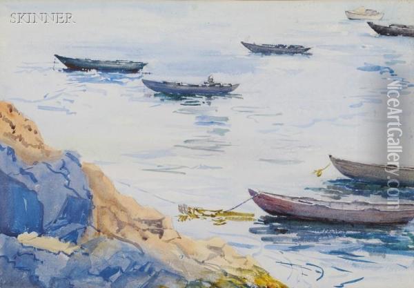 Boats At Mooring Oil Painting - Frederick Crowninshield
