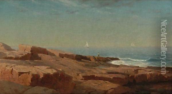 Rocks At Narragansett 3 Oil Painting - William Stanley Haseltine