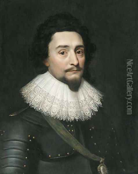 Portrait of the King Frederick V of Bohemia, the Winter King (1596-1632) Oil Painting - Michiel Jansz. van Miereveld