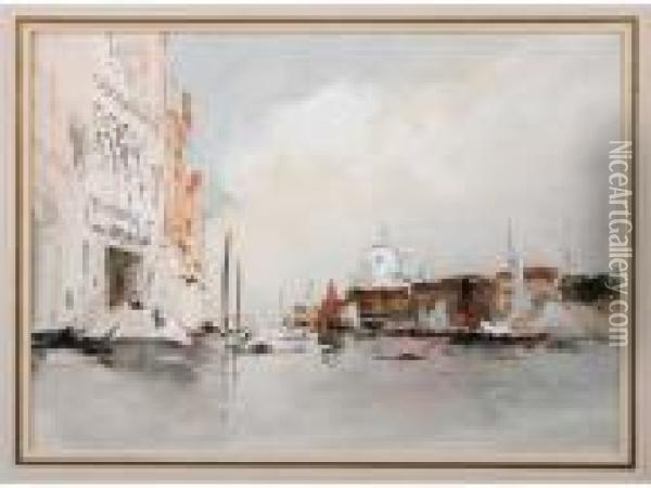 'mouth Of The Grand Canal, Venice' Oil Painting - Hercules Brabazon Brabazon