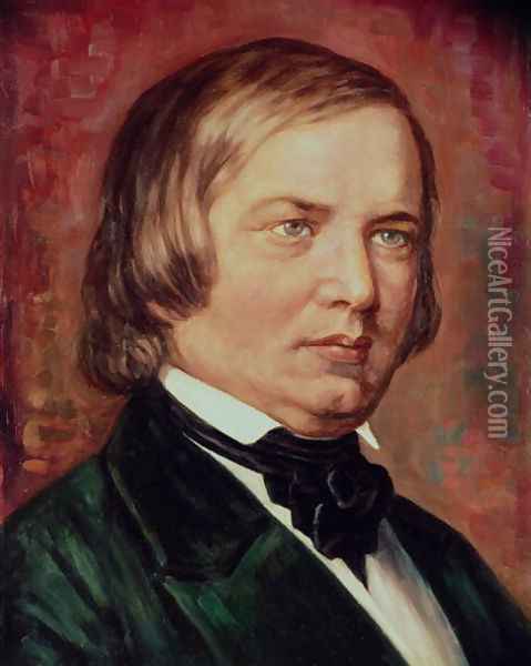 Portrait of Robert Schumann (1810-1856) Oil Painting - Gustav Zerner