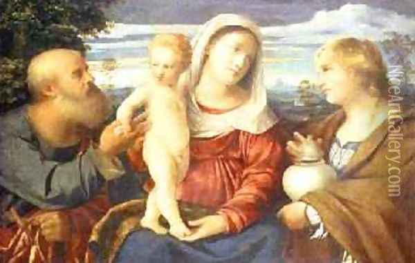 Sacra Conversazione Oil Painting - Palma Vecchio (Jacopo Negretti)